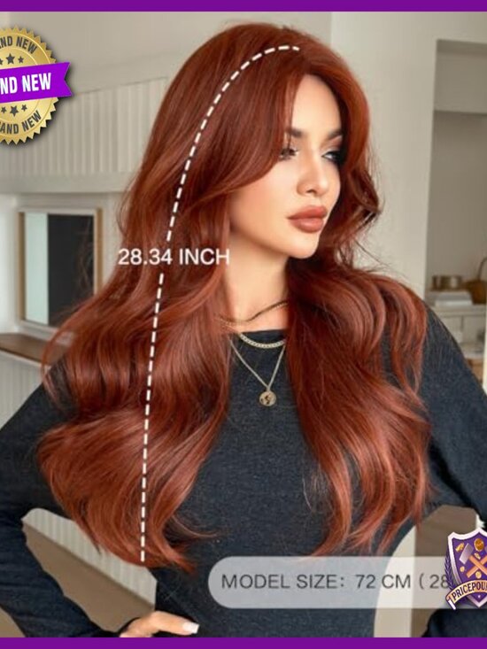 Long Voluminous Human Hair Wig with Curtain Bangs Glueless Daily Wear